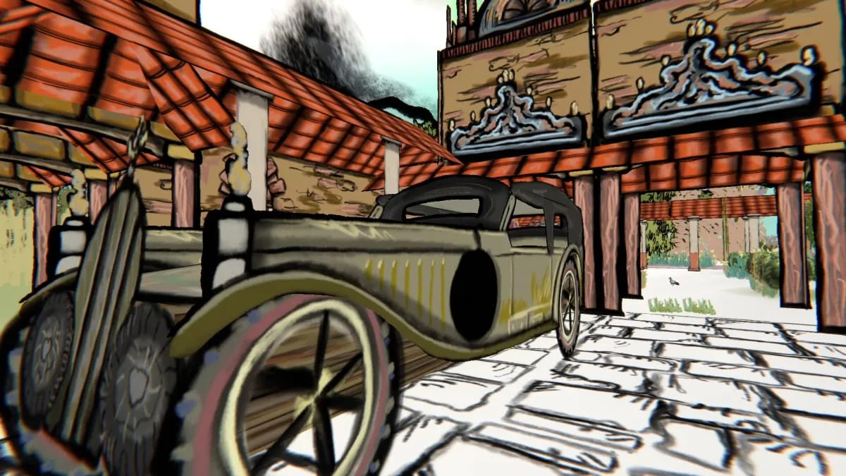 Sketchy Fables yra ranka pieštas pirmojo asmens tyrinėjimo žaidimas, kuriame drugeliai gražina pasaulį, o šratiniai šautuvai jį griauna.